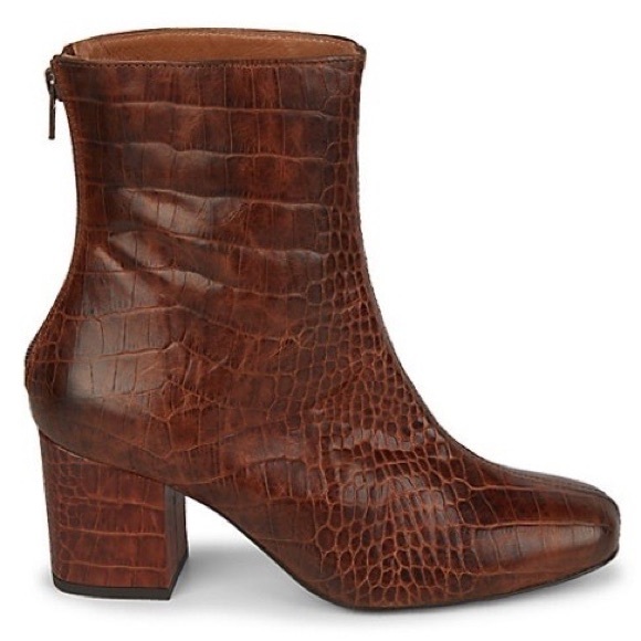 Free People Cecile Croc-Print Leather Ankle Bootie - Picture 4 of 11